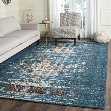 Safavieh Monaco Square Area Rug Blue & Ivory - 6 ft.-7 in. x 6 ft.-7 in. MNC208V-7SQ
